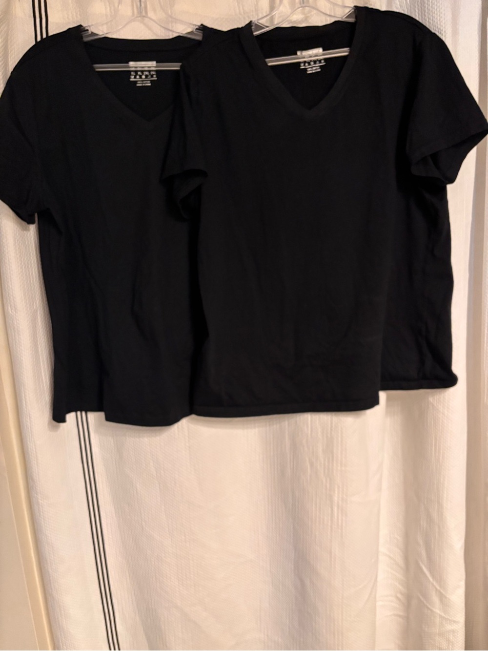 2 Black V-Neck Short Sleeve 100% cotton Tshirts